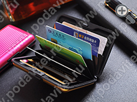 Алюминиевый кошелек RFID PROTECT CARD-BLACK - в открытом виде